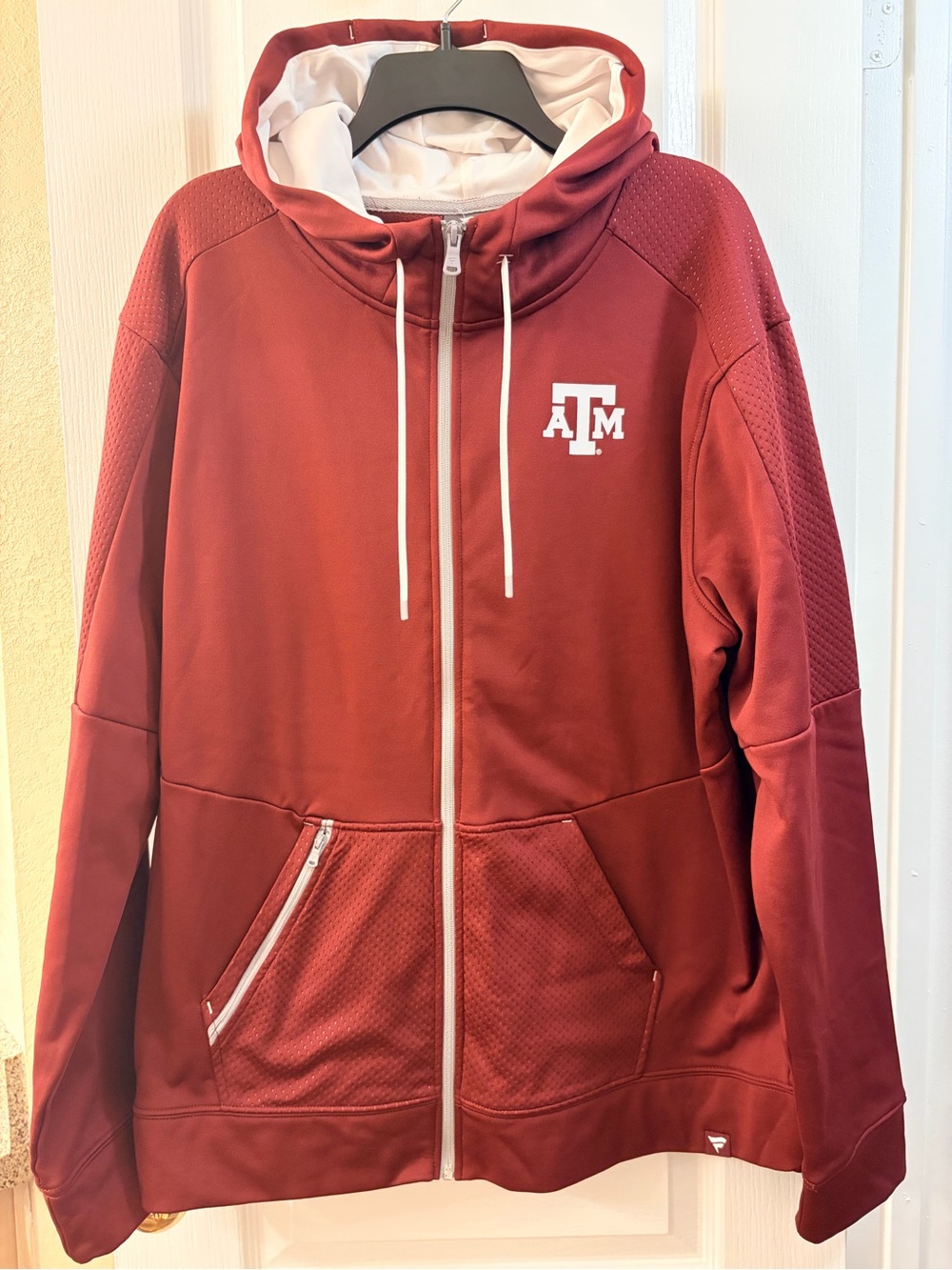 Fanatics A&M Maroon Full-Zip Hoodie with White Trim